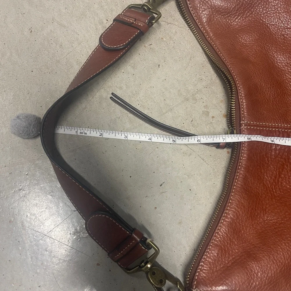 MARGO Cognac / Caramel / Camel Genuine Leather Hobo Bag Purse - Picture 14 of 16